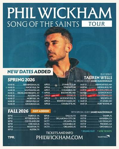 Phil Wickham 2026 live concert poster